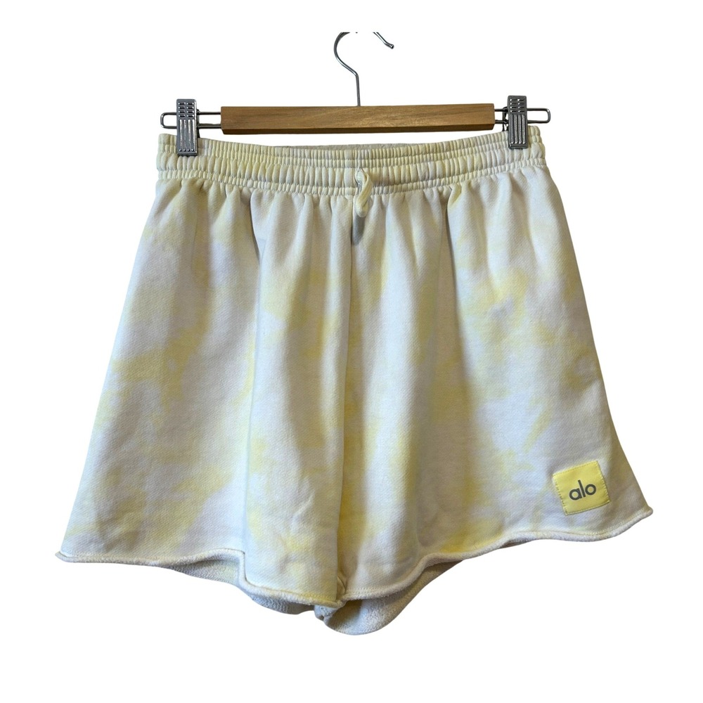 ALO Yoga Women's Yellow Tie-Dye Athletic Shorts